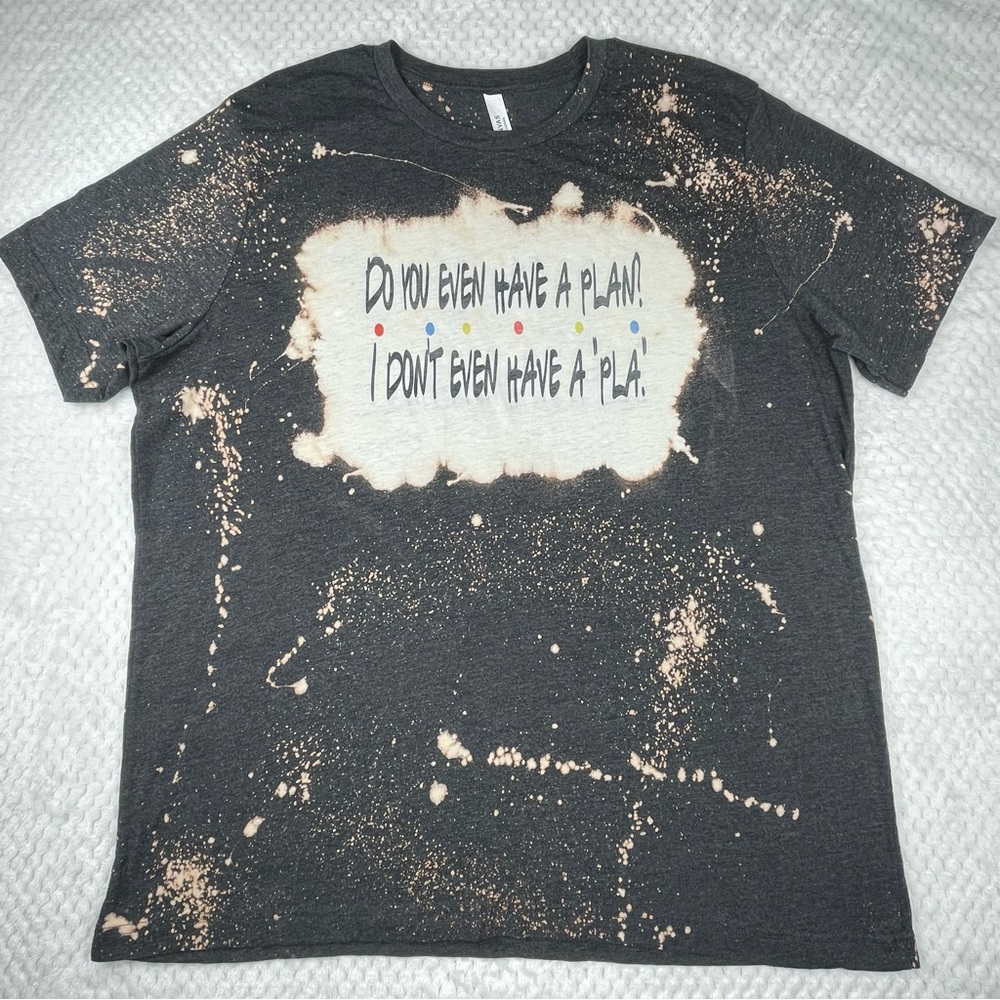 💖5/$25 Bella Canvas Bleached Acid Washed Crew Neck Gray Shirt Unisex Size 2XL
